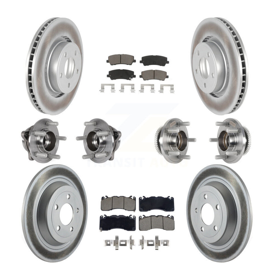 Front Rear Hub Bearing Coat Brake Rotor Pad Kit (10Pc) For 2015 Ford Mustang V6 with 3.7L KBB-128701