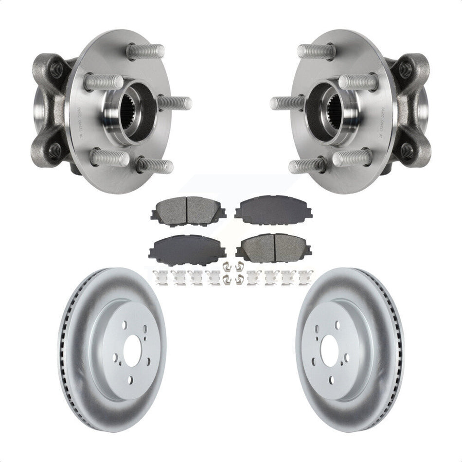 Front Hub Bearing Assembly Coated Disc Brake Rotor Pad Kit For Toyota Corolla Prius Prime KBB-128738