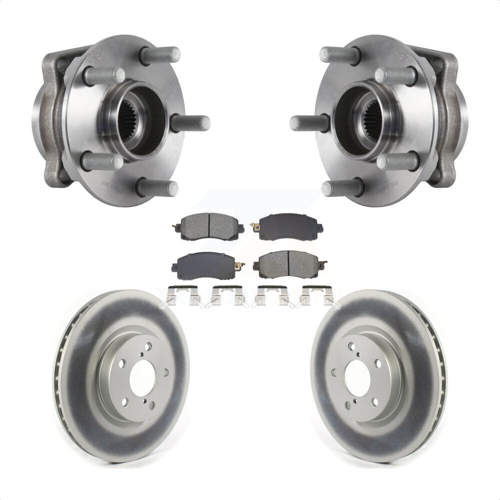 Front Hub Bearing Assembly Coated Disc Brake Rotors And Pads Kit For Subaru Impreza KBB-128756