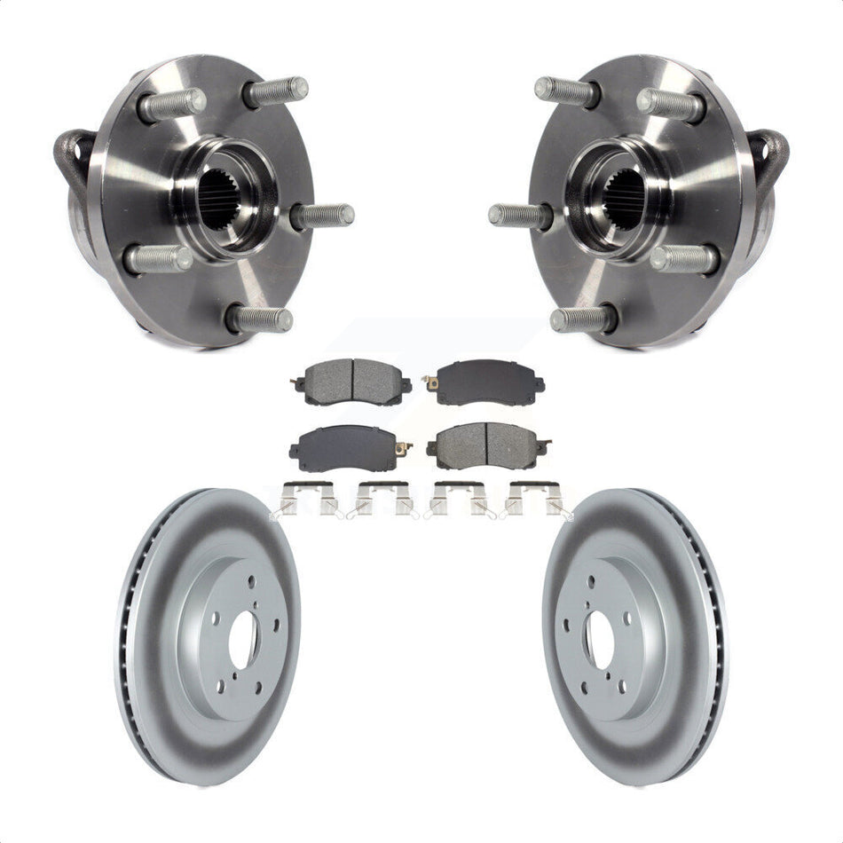 Front Hub Bearing Assembly Coated Disc Brake Rotors And Pads Kit For Subaru Forester KBB-128757