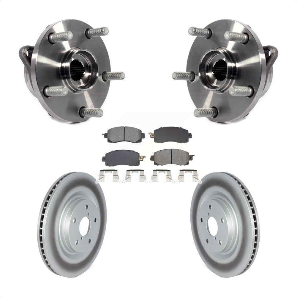 Front Hub Bearing Assembly Coated Brake Rotor Pads Kit For Subaru Forester Outback Legacy KBB-128758