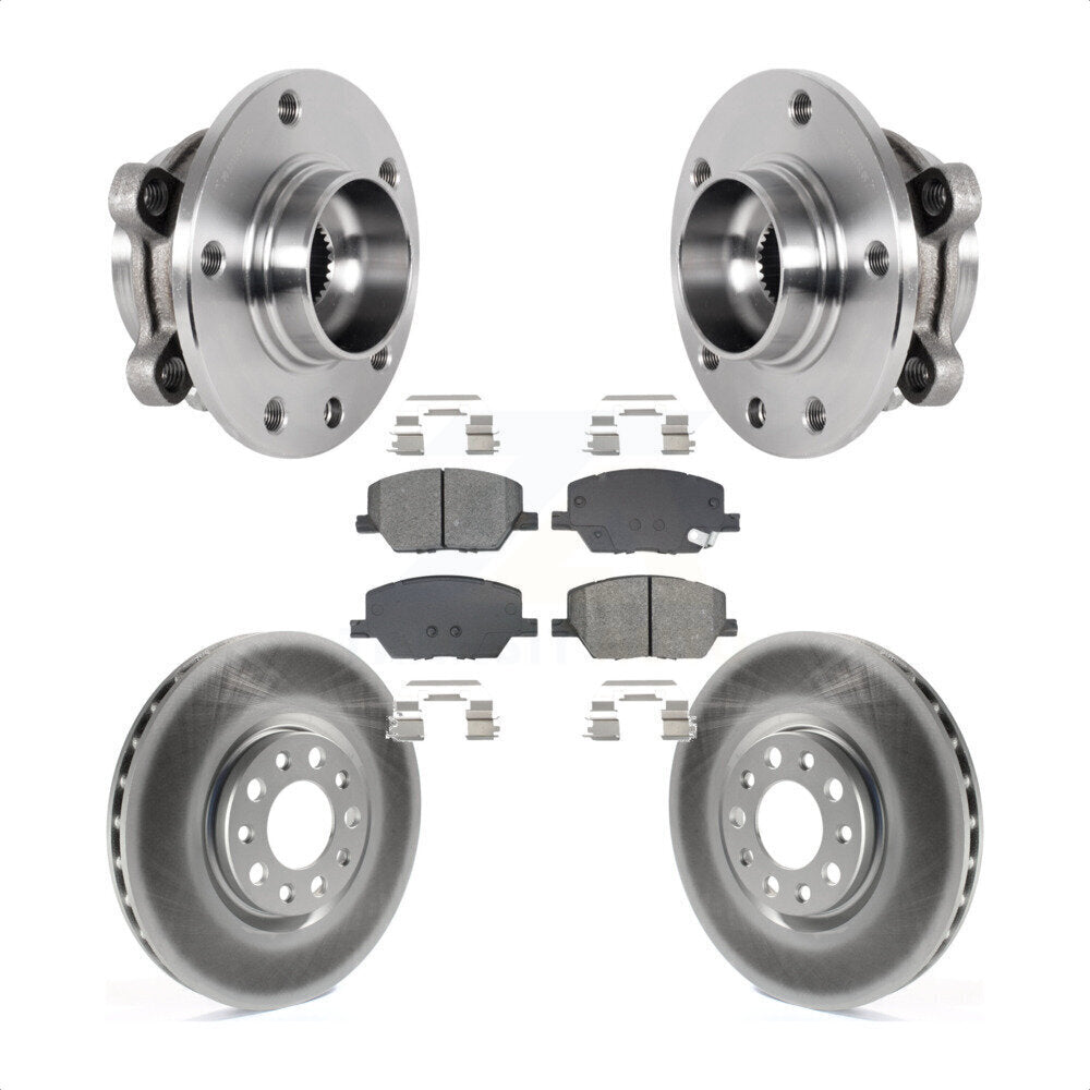 Front Hub Bearing Assembly Coated Brake Rotor Pad Kit For Jeep Compass Renegade Fiat 500X KBB-128762