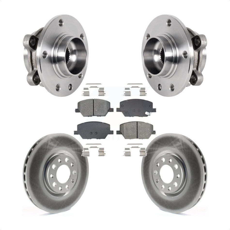 Front Hub Bearing Assembly Coated Brake Rotor Pad Kit For Jeep Compass Renegade Fiat 500X KBB-128762