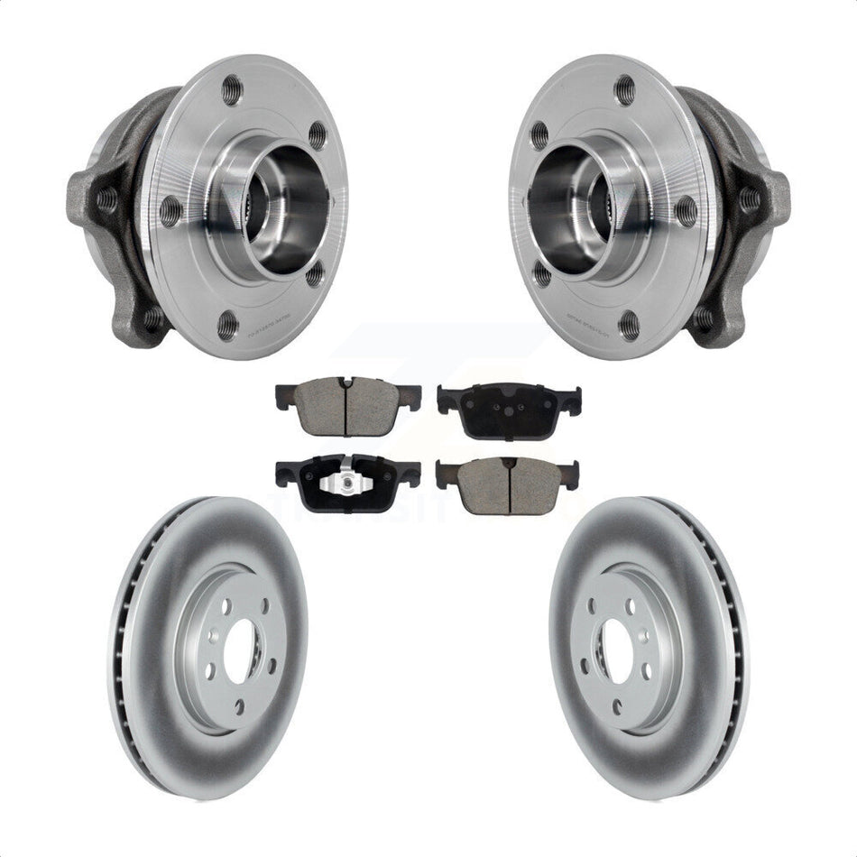 Front Hub Bearing Coated Disc Brake Rotor Pad Kit For Volvo S60 V60 S90 Cross Country V90 KBB-128769