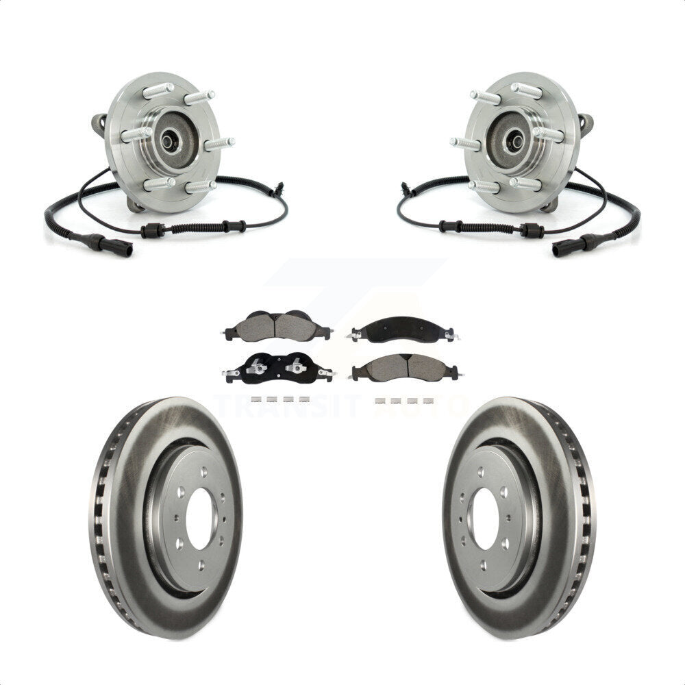 Front Hub Bearing Assembly Coat Brake Rotor Pad Kit For Ford Expedition Lincoln Navigator KBB-128772