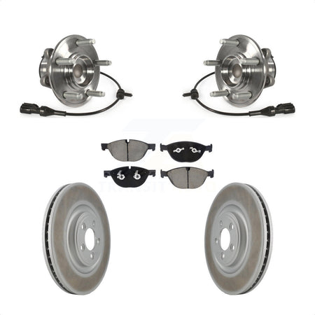 Front Hub Bearing Assembly Coated Disc Brake Rotors And Ceramic Pads Kit For Jaguar XF XJ KBB-128775