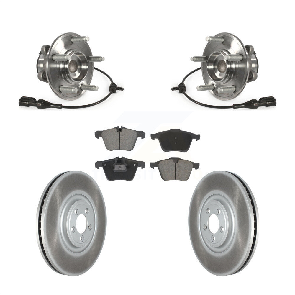 Front Hub Bearing Assembly Coated Disc Brake Rotors And Ceramic Pads Kit For Jaguar XF XJ KBB-128776