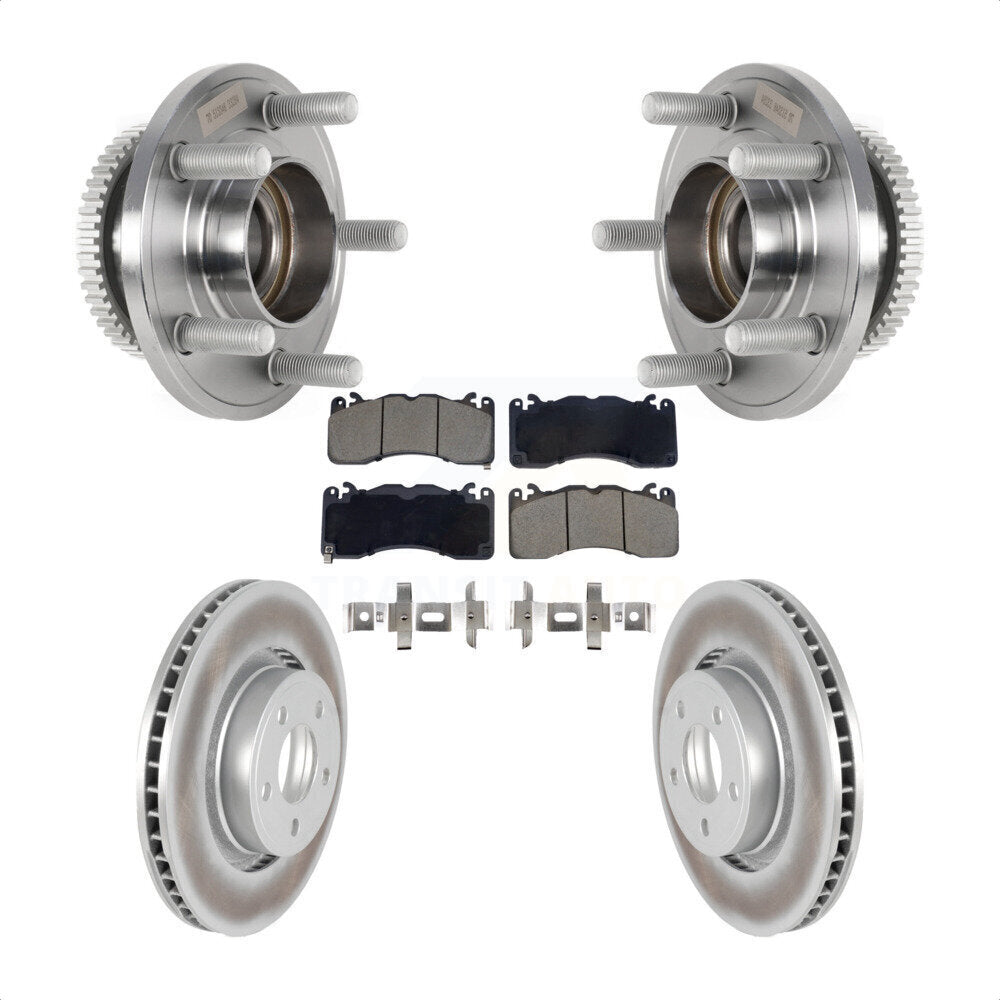 Front Hub Bearing Coated Brake Rotor Pads Kit For 2015 Ford Mustang V6 With Brembo Brakes KBB-128781