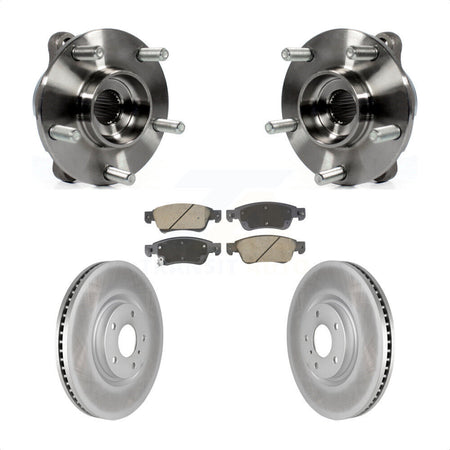 Front Hub Bearing Assembly Coated Disc Brake Rotors And Pads Kit For INFINITI G35 Q60 KBB-128783