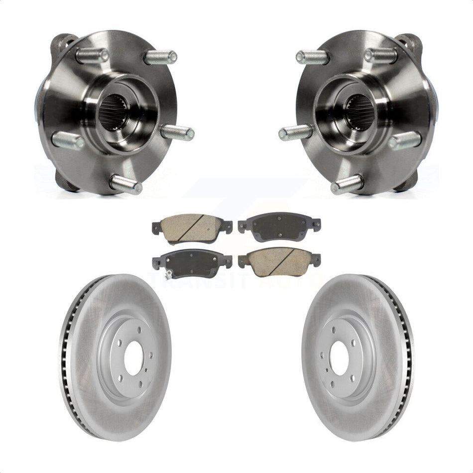 Front Hub Bearing Assembly Coated Disc Brake Rotors And Pads Kit For INFINITI G35 Q60 KBB-128783