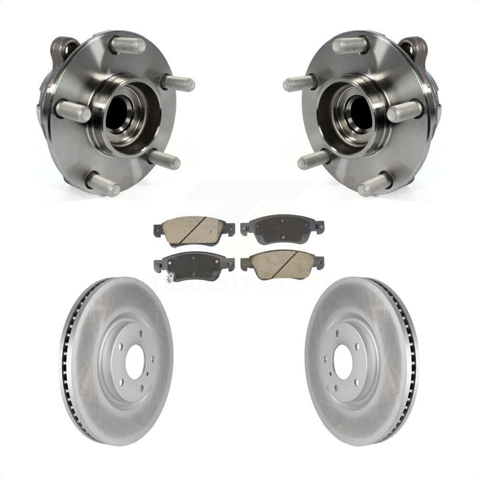 Front Hub Bearing Assembly Coated Disc Brake Rotors And Pads Kit For INFINITI G37 G35 Q60 KBB-128784
