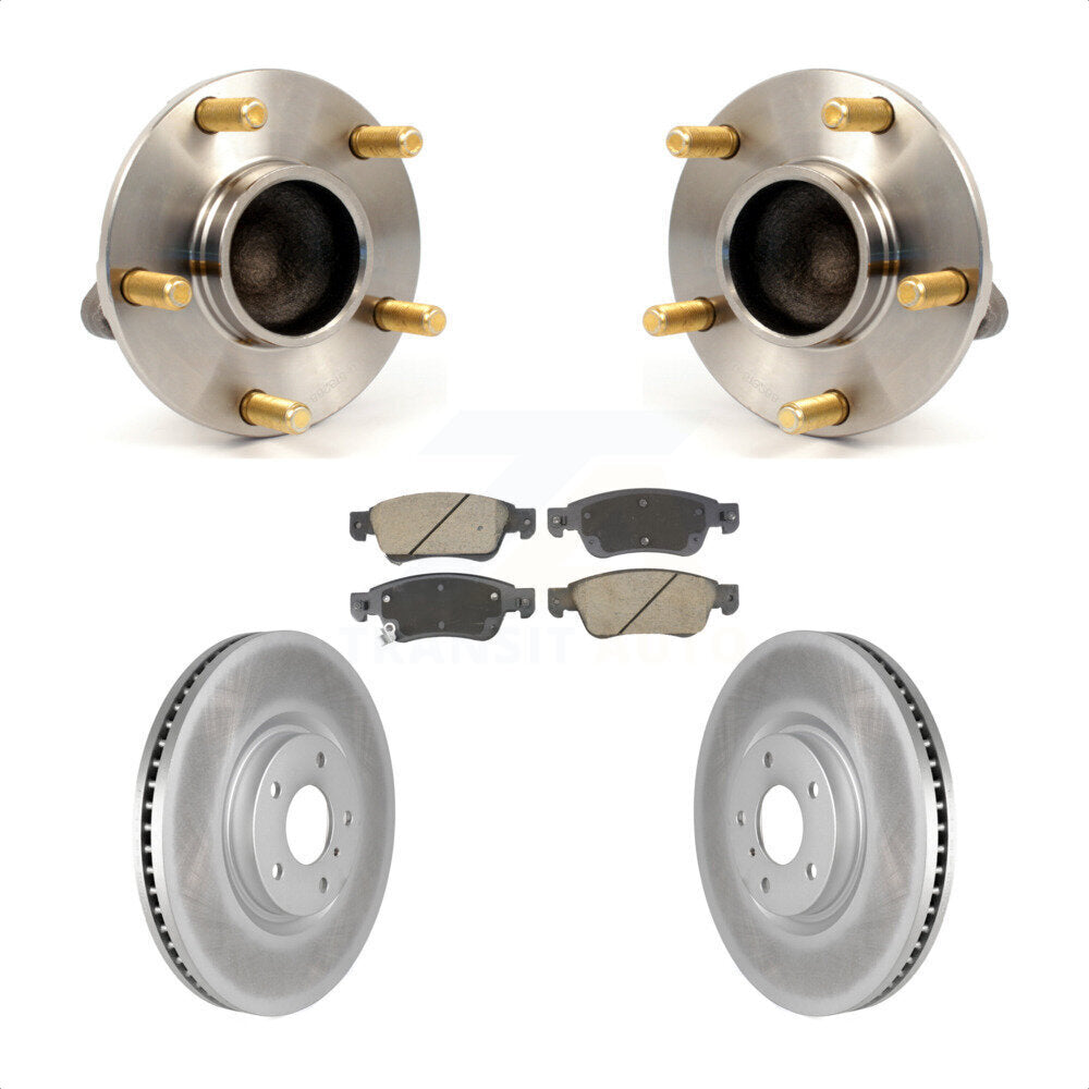 Front Hub Bearing Coat Brake Rotor Pad Kit For 07 INFINITI G35 With Single Piston Caliper KBB-128786