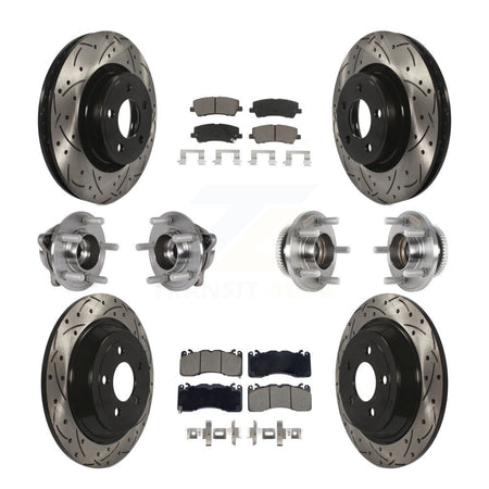 Front Rear Hub Bearing Coat Brake Rotor Pad Kit (10Pc) For 2015 Ford Mustang V6 with 3.7L KBB-128848