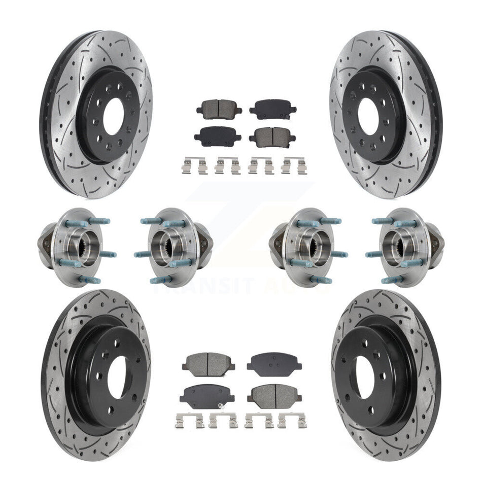 Front Rear Hub Bearing Coat Brake Rotor Pads Kit (10Pc) For Chevrolet Equinox GMC Terrain KBB-128881