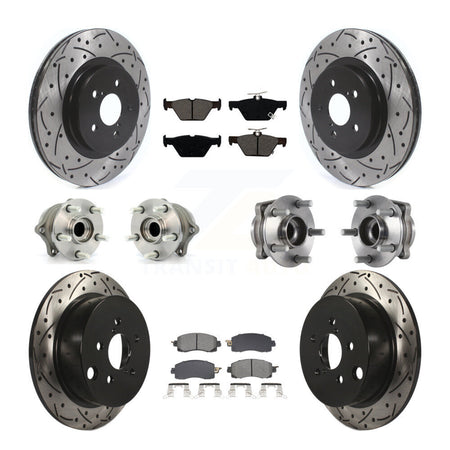 Front Rear Hub Bearings Coated Disc Brake Rotors And Pads Kit (10Pc) For Subaru Crosstrek KBB-128885