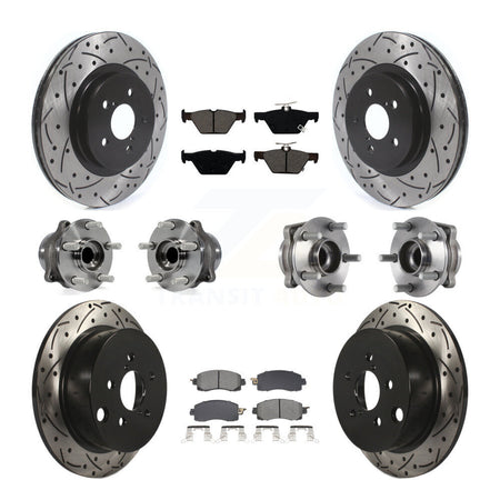 Front Rear Hub Bearing Coat Brake Rotor Pad Kit (10Pc) For 20 Subaru Crosstrek GAS engine KBB-128886