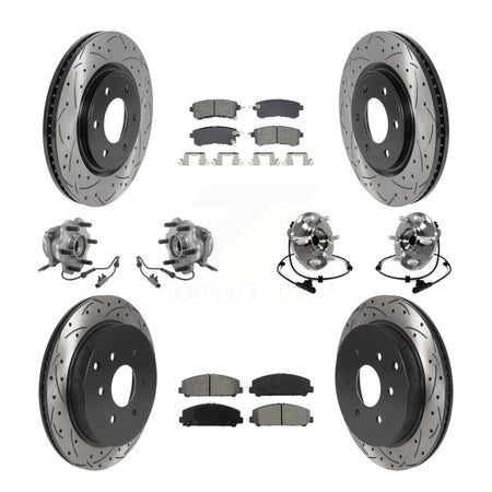 Front Rear Hub Bearing Coated Brake Rotor Pads Kit (10Pc) For INFINITI QX80 Nissan Armada KBB-128902