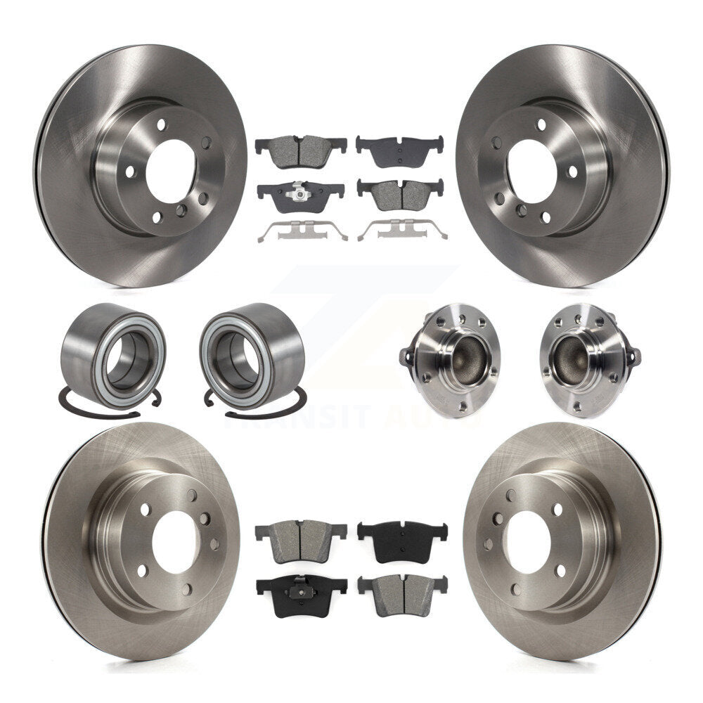 Front Rear Wheel Hub Bearing Disc Brake Rotors And Pads Shoe Kit (10Pc) For BMW 320i 328d KBB-129003