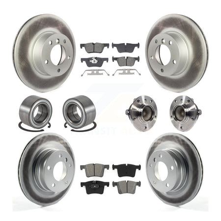 Front Rear Hub Bearing Coated Disc Brake Rotor And Pads Shoe Kit (10Pc) For BMW 320i 328d KBB-129026