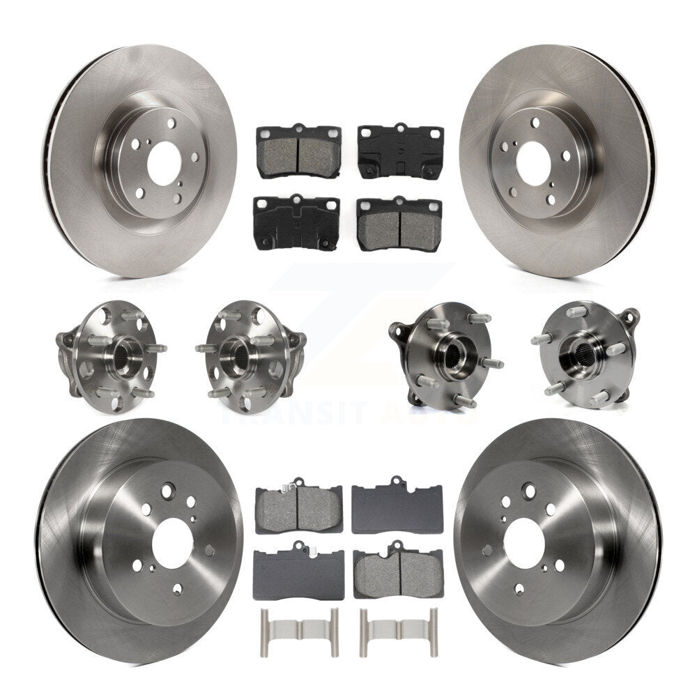 Front Rear Hub Bearing Assembly Disc Brake Rotor And Pad Kit (10Pc) For Lexus GS350 IS350 KBB-129062
