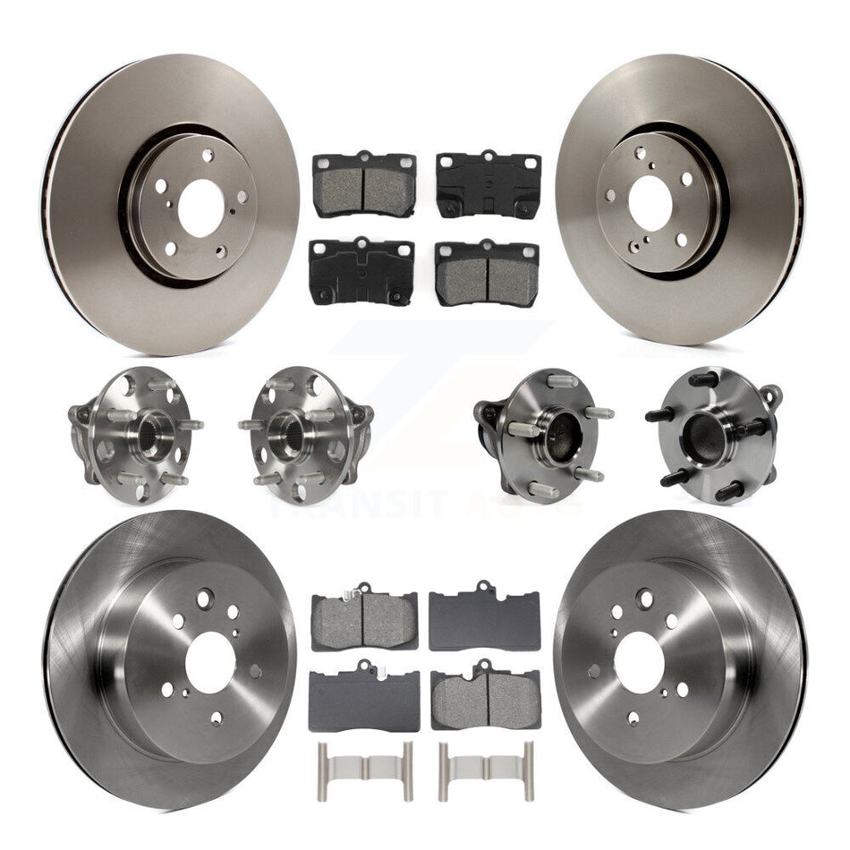 Front Rear Hub Bearing Disc Brake Rotor Pad Kit (10Pc) For Lexus IS350 GS350 GS450h GS430 KBB-129063