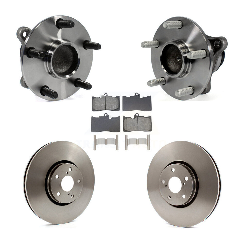 Front Hub Bearing Disc Brake Rotor Pad Kit (5Pc) For Lexus IS350 GS350 GS450h GS430 GS460 KBB-129069