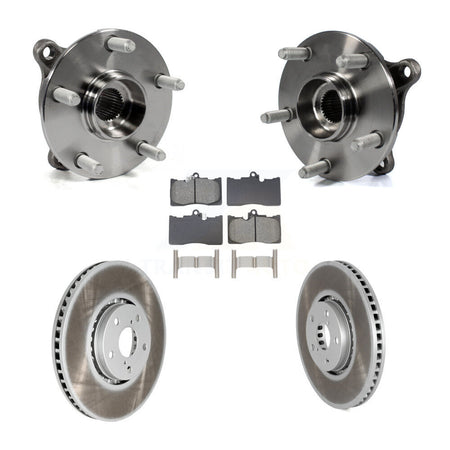 Front Hub Bearing Assembly Coated Disc Brake Rotor & Pads Kit (5Pc) For Lexus IS300 IS350 KBB-129075