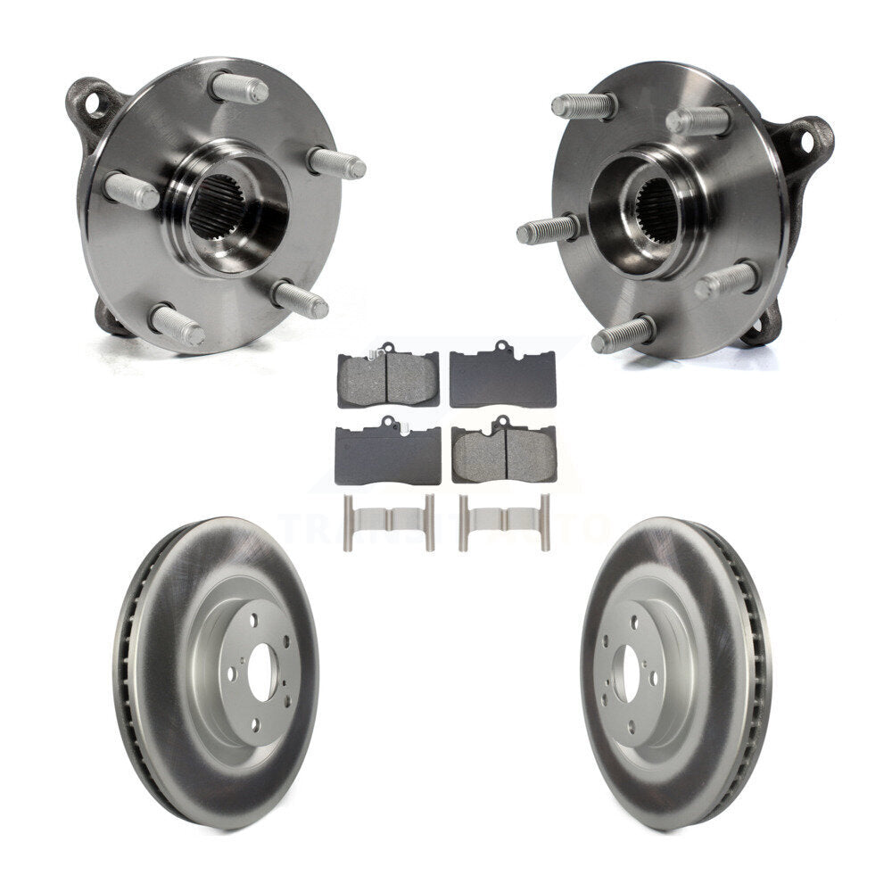 Front Hub Bearing Coat Brake Rotor Pads Kit (5Pc) For Lexus IS300 IS350 GS350 RC350 RC300 KBB-129076