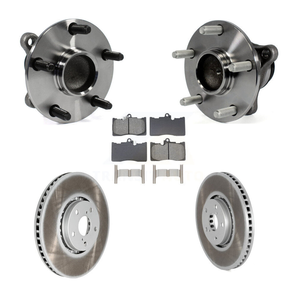 Front Hub Bearing Coat Brake Rotor Pad Kit (5Pc) For Lexus IS350 GS350 GS450h GS430 GS460 KBB-129077