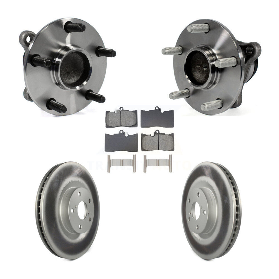 Front Hub Bearing Coated Brake Rotor And Pad Kit (5Pc) For Lexus IS350 GS350 GS450h GS460 KBB-129078