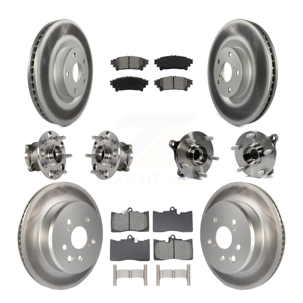Front Rear Hub Bearing Coat Brake Rotor Pads Kit (10Pc) For Lexus IS300 IS350 GS350 RC350 KBB-129086