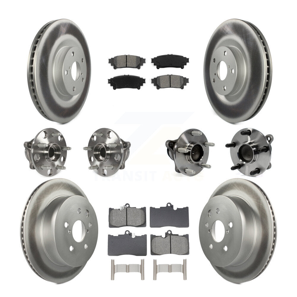 Front Rear Hub Bearing Coat Brake Rotor Pads Kit (10Pc) For 14-15 Lexus IS350 C F Sport KBB-129087