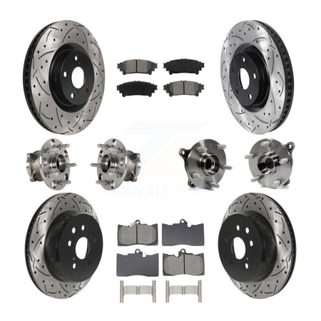 Front Rear Hub Bearing Coat Brake Rotor Pads Kit (10Pc) For Lexus IS300 IS350 GS350 RC350 KBB-129096