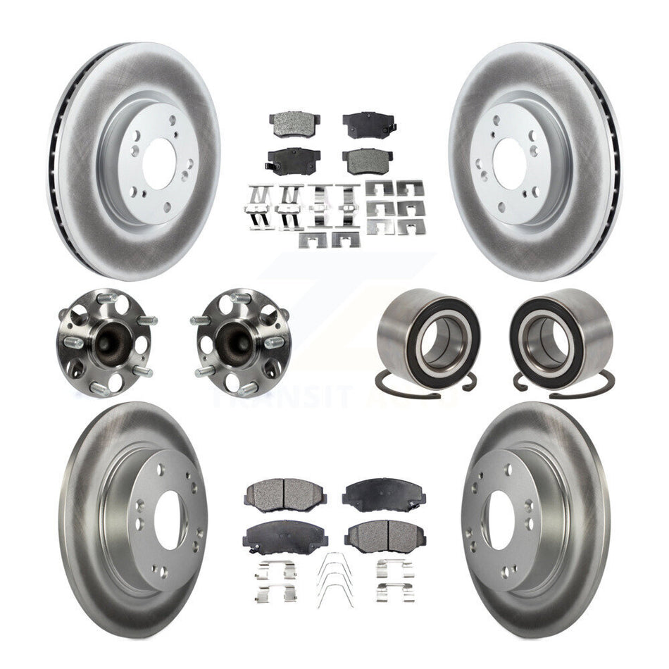 Front Rear Hub Bearing Coated Disc Brake Rotor & Pad Kit (10Pc) For Honda Civic Acura ILX KBB-129130
