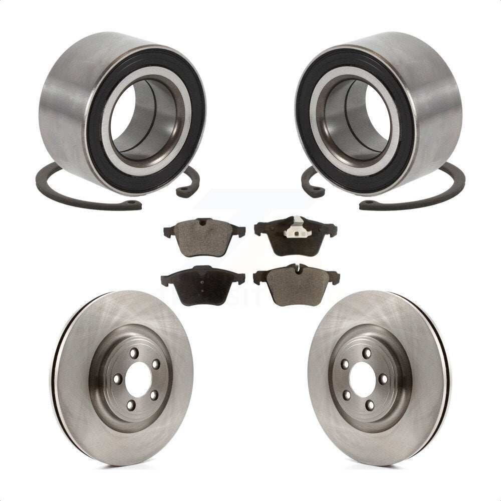 Front Wheel Bearing Disc Brake Rotors And Ceramic Pads Kit For 2015 Jaguar XK KBB-129138