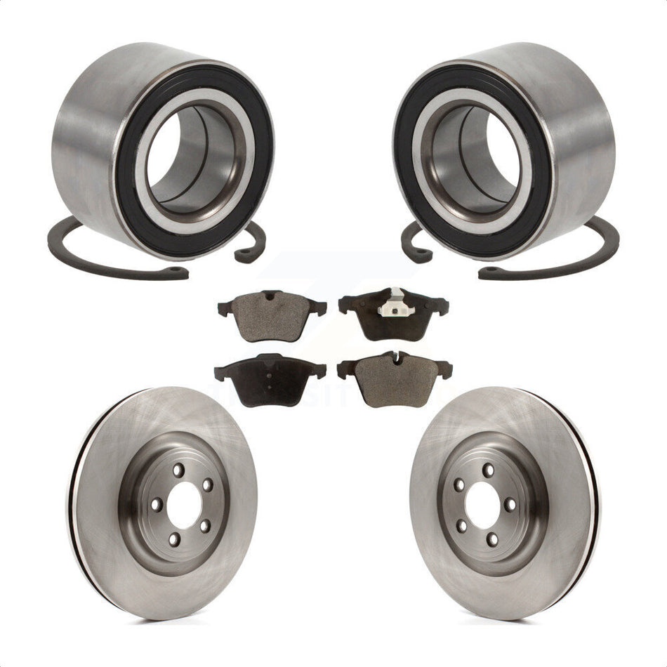 Front Wheel Bearing Disc Brake Rotors And Ceramic Pads Kit For 2015 Jaguar XK KBB-129138