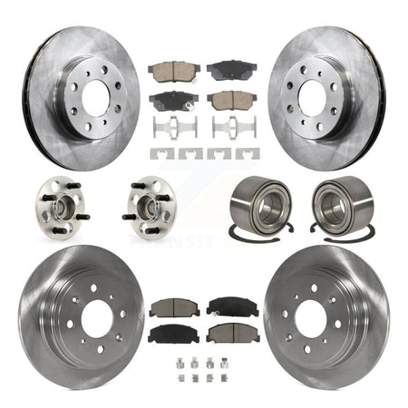 Front Rear Wheel Hub Bearing Disc Brake Rotor And Pads Kit (10Pc) For Honda Civic del Sol KBB-129155