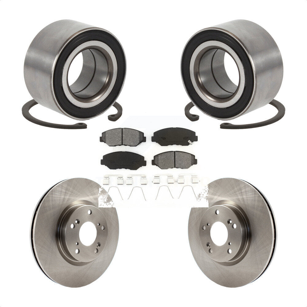 Front Wheel Bearing Disc Brake Rotor And Semi-Metallic Pads Kit For Honda Civic Acura ILX KBB-129186