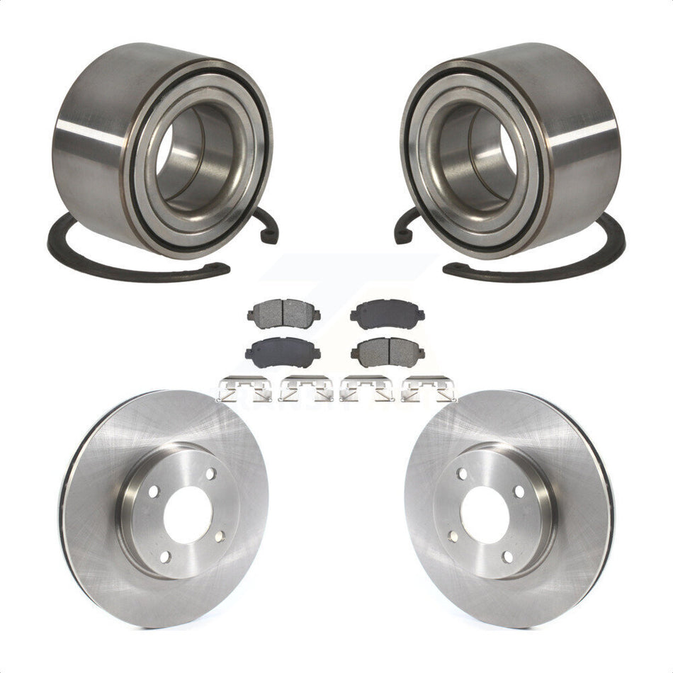 Front Wheel Bearing Disc Brake Rotors And Semi-Metallic Pads Kit For Nissan Kicks Versa KBB-129190