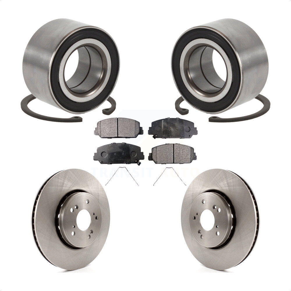 Front Wheel Bearing Disc Brake Rotors And Semi-Metallic Pads Kit For 2016 Acura ILX KBB-129195