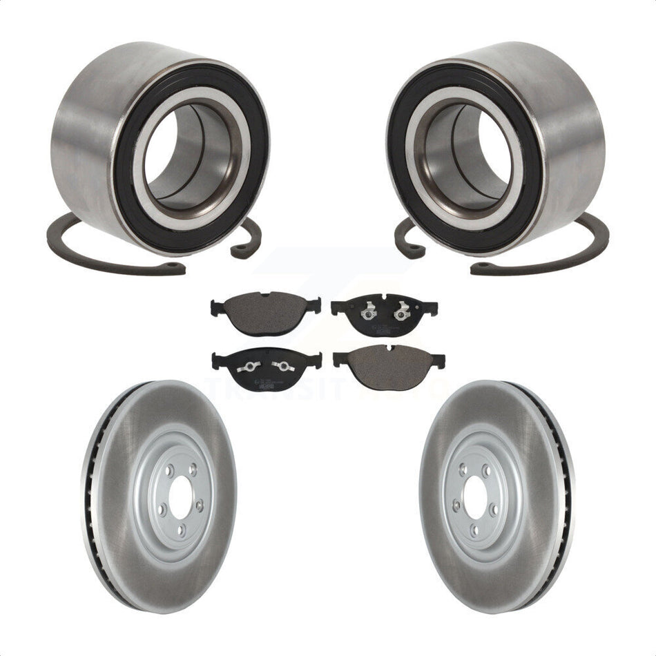 Front Wheel Bearing Coated Disc Brake Rotors And Pads Kit For Jaguar XJR XJR575 XKR XKR-S KBB-129199