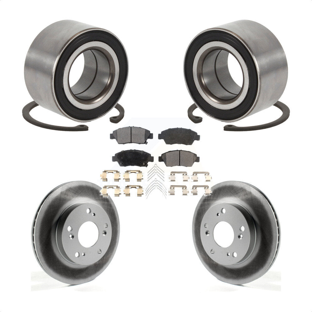 Front Wheel Bearing Coated Disc Brake Rotors And Ceramic Pads Kit For 2015 Acura ILX 1.5L KBB-129201