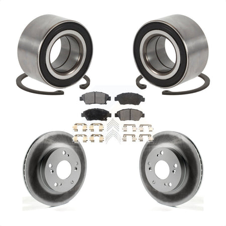 Front Wheel Bearing Coated Disc Brake Rotors And Ceramic Pads Kit For 2015 Acura ILX 1.5L KBB-129201