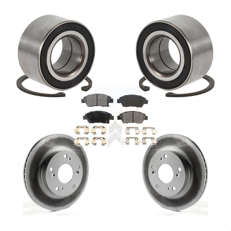Front Wheel Bearing Coated Disc Brake Rotors And Ceramic Pads Kit For 2015 Acura ILX 1.5L KBB-129201