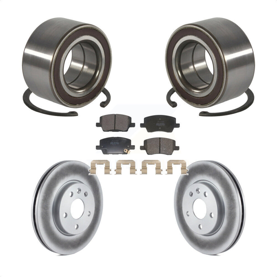 Front Wheel Bearing Coated Disc Brake Rotors And Pads Kit For 2018-2020 Chevrolet Sonic KBB-129211