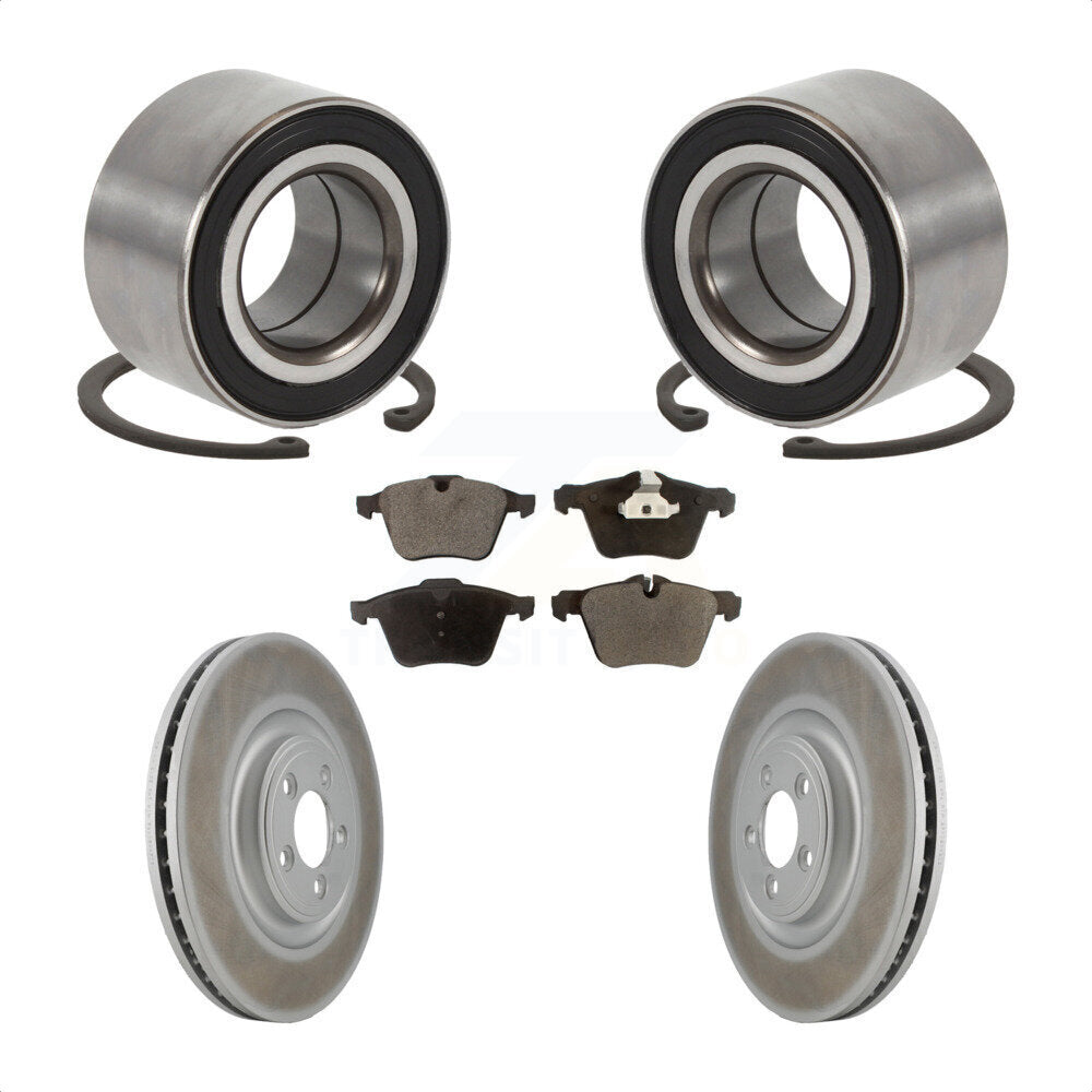 Front Wheel Bearing Coated Disc Brake Rotor And Semi-Metallic Pads Kit For 2015 Jaguar XK KBB-129212