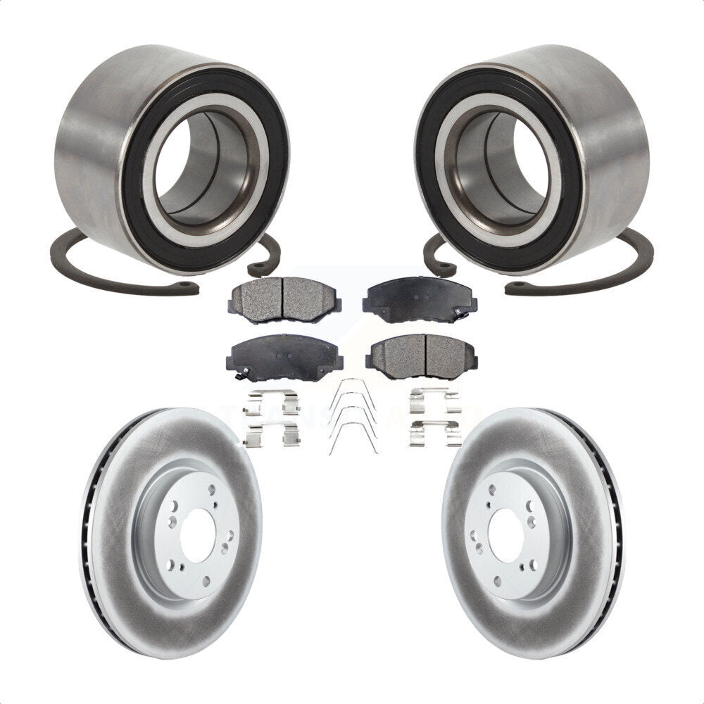 Front Wheel Bearing Coated Disc Brake Rotors And Pads Kit For Honda Civic Acura ILX KBB-129214
