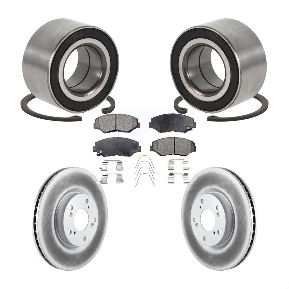 Front Wheel Bearing Coated Disc Brake Rotors And Pads Kit For Honda Civic Acura ILX KBB-129214