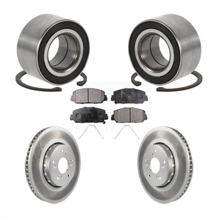 Front Wheel Bearing Coated Disc Brake Rotor And Semi-Metallic Pads Kit For 2016 Acura ILX KBB-129216