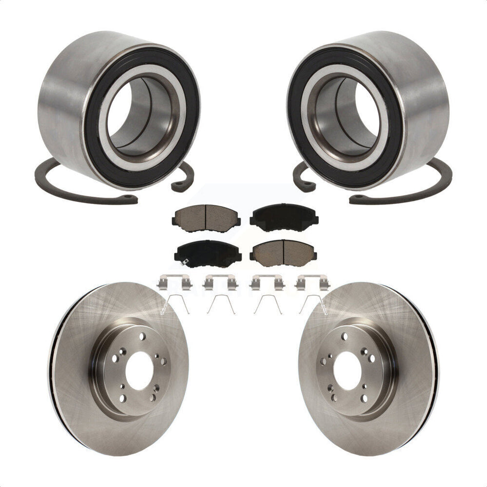 Front Wheel Bearing Disc Brake Rotors And Ceramic Pads Kit For Honda Civic Acura ILX KBB-129219